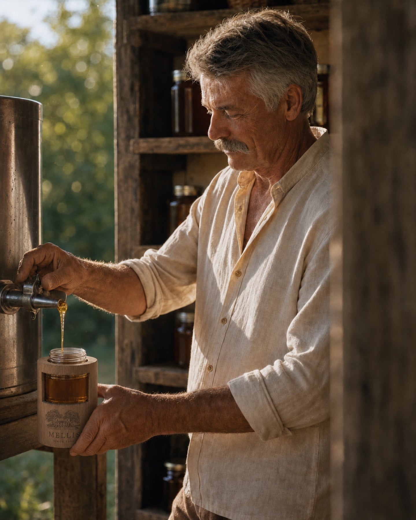 Mellis Honey: Filling the jar